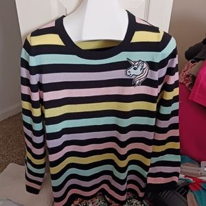 Colorful Striped Hot Topic Unicorn Sweater